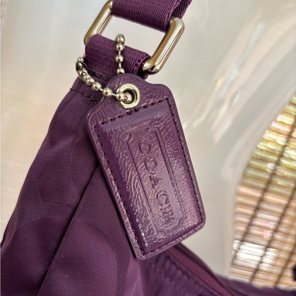 COACH Getaway Nylon Shoulder Bag Rich purple - Picture 10 of 14
